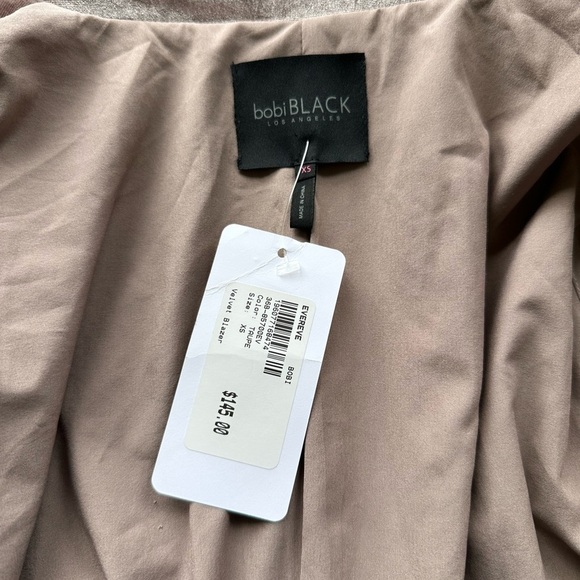 Bobi Black NWT Emporium Velvet Blazer Taupe Jacket Size XS - Picture 10 of 11